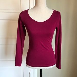 Pact Organic Cotton Long Sleeve Tee Burgundy Red S